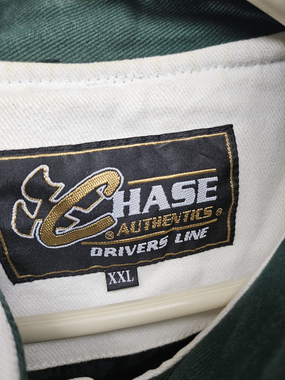 Chase Authentics Amp Energy White And Dark Green Racing Bomber Jacket View 5
